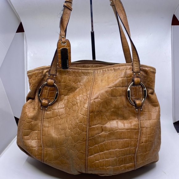 B. Makowsky Aligator Print Large Sholder Bag - Picture 1 of 11